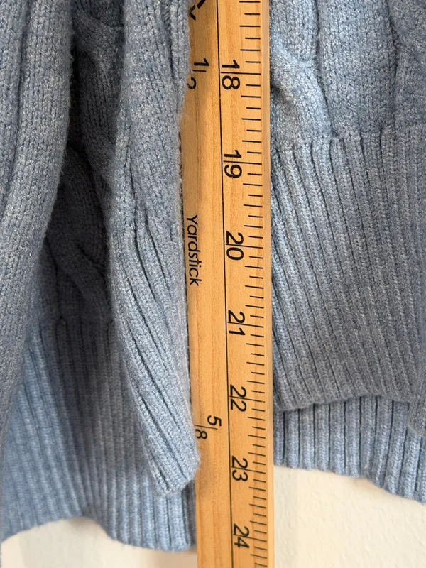 Cotton On Blue Cable Knit Crewneck Sweater Jumper Size Medium Box Fit - Image 8