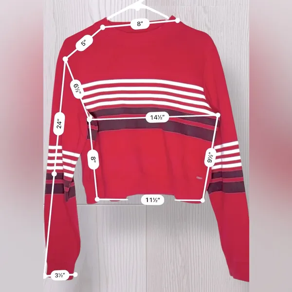 Women’s Hollister Striped Cropped Sweatshirt - Image 6
