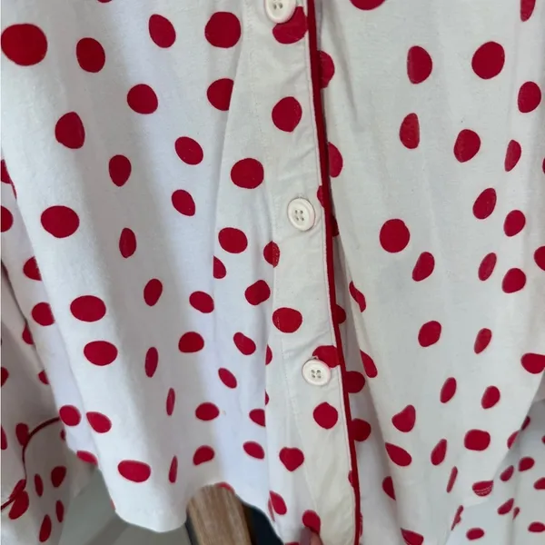The Cat's Pajamas set pima modal button down shirt top pants Sprinkle polka Dots - Image 11