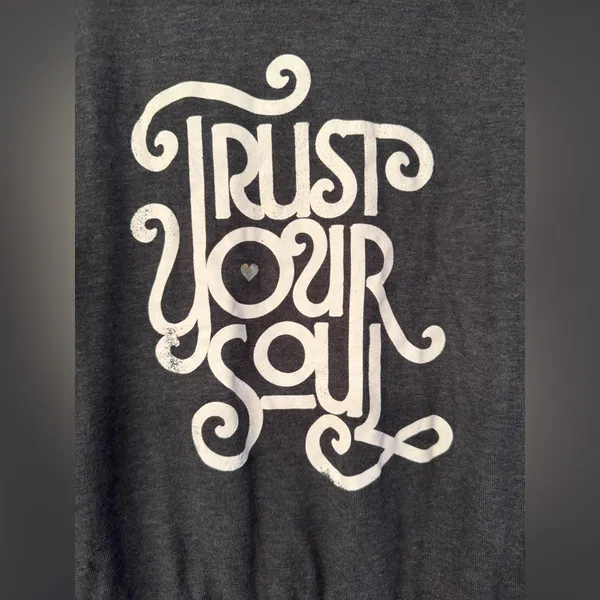 Spiritual Gangster Trust Your Soul Charcoal Grey Women’s Sweatshirt Size Medium - Image 6
