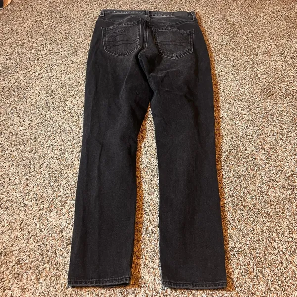 American Eagle Mom Jeans‎ Black Distressed Ripped Denim Womens Size 4 Regular - Image 8