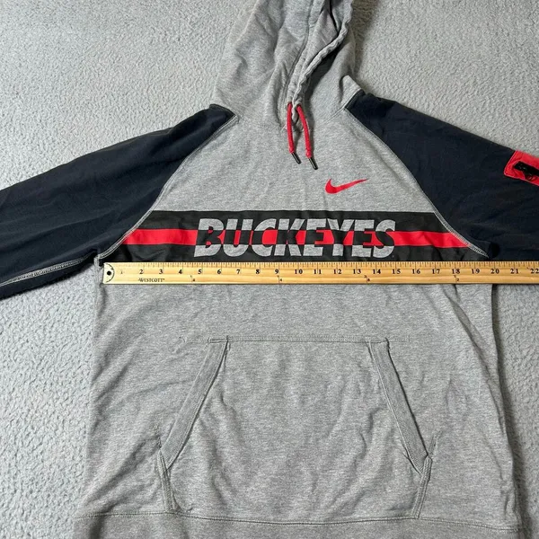 Ohio State Buckeyes Hoodie Womens L Gray Nike Pullover‎ NCAA College School - Image 7