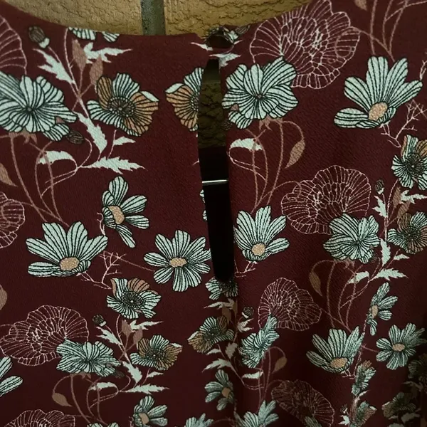 Caslon Floral Print Drop Waist Tiered Long Sleeve Mini Dress Size XS NWOT - Image 4