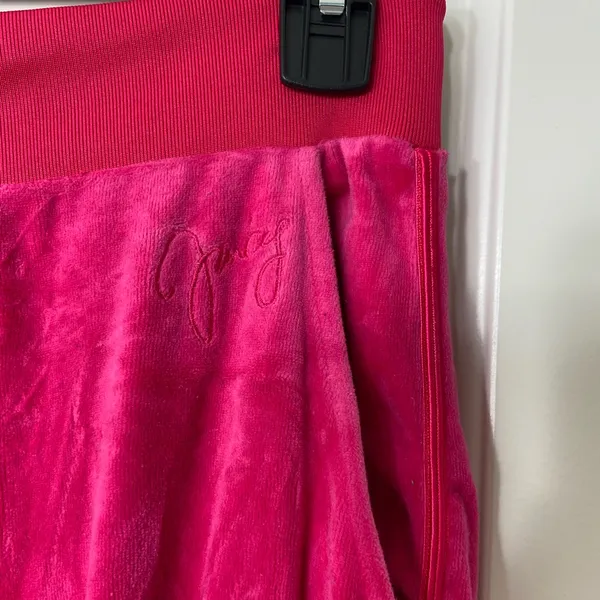 Juicy Couture women’s‎ hot pink soft velour drawstring joggers sweatpants medium - Image 4
