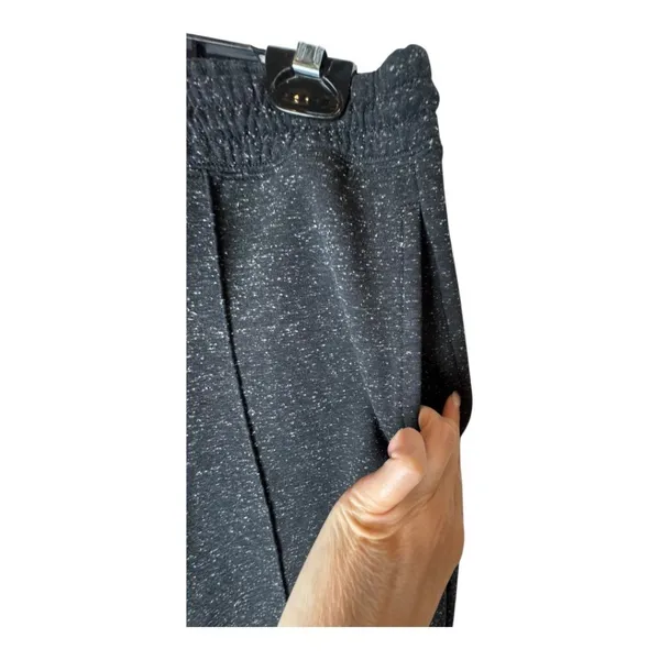 Club Monaco Pants Women‎ XL Black Space Dye Tie Waist Sweat Pants Athleisure - Image 5