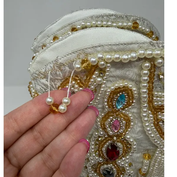 Azalea Wang Astounding White Jewel Beaded Pearl Western Cowboy Boots Size 6 - Image 2