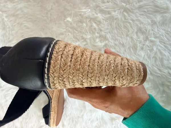 Tory Burch Adonis Elastic High Wedge Espadrilles in Black - Image 13