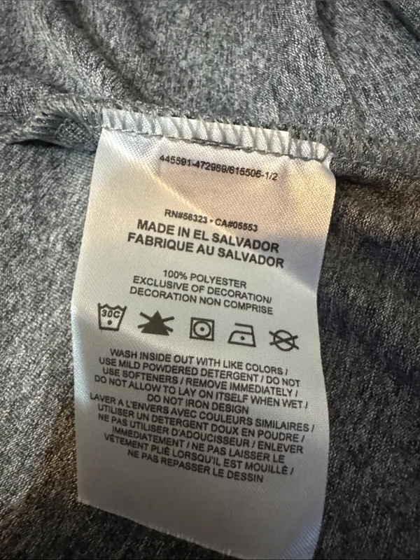 Nike Heathered Charcoal Gray Performance Tee with White Swoosh - Image 4