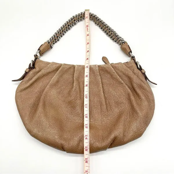 Prada Chain Cervo Lux Leather Cammeo Beige Pink Shoulder Handbag - Image 7