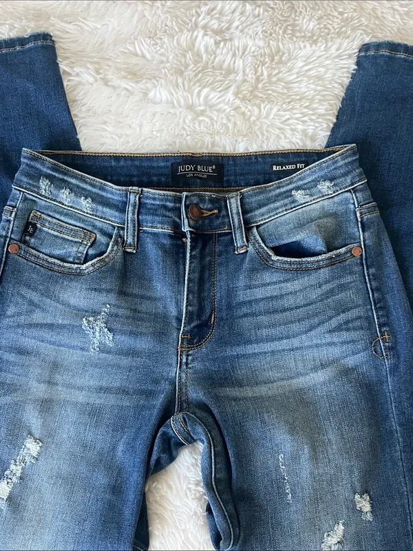 Judy Blue Relaxed Fit Jeans Medium Wash Stretch Denim Women’s sz 5/27 ^ - Image 3