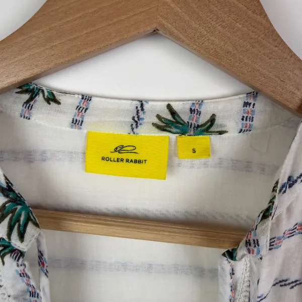 Roller Rabbit‎ Palm Tree Print Tassel Tunic Small Cover Up Sheer Beachy Resort - Image 6