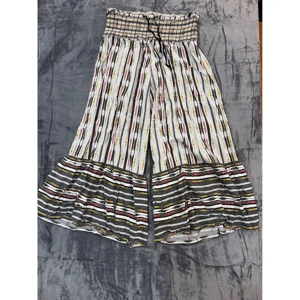 Maeve Anthropologie Wide Leg Pants Womens Multicolor Smocked Ikat Print Medium - Image 2