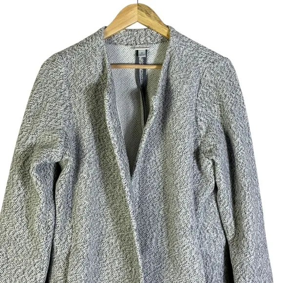 A‎ NEW DAY Textured Knit Open Front Long Sleeve Coatigan Jacket Womens M Gray - Image 3