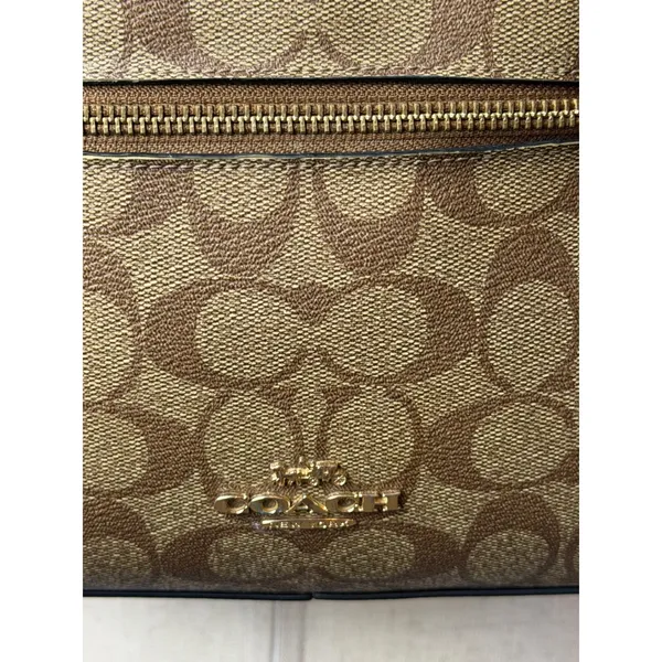 Coach Jordyn Backpack Women Medium Brown Beige Signature Coated Canvas Logo - Image 8