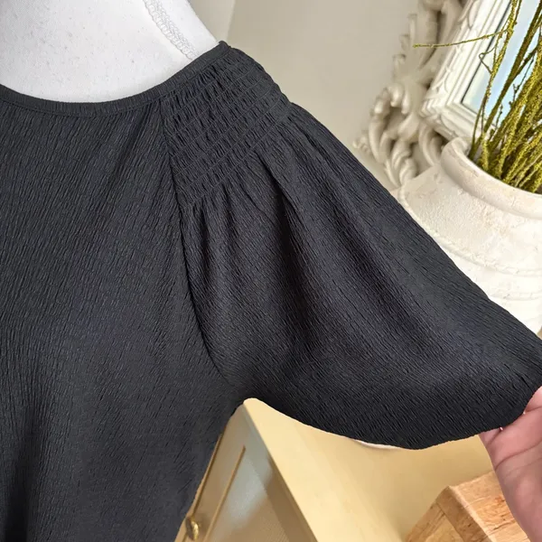 Z SUPPLY Remy Drop Waist Texture Dress In‎ Black Size Medium - Image 3