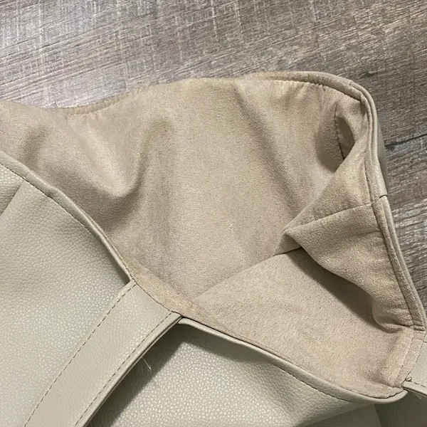 Reversible Cream/Tan Tote Bag Tan - Image 2