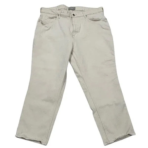 Everlane Cream Off-White Curvy Cheeky Organic‎ Jeans Denim Women's Size 35 Crop - Image 2