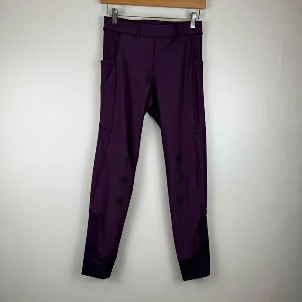 Ovation Equinox Pull On Knee Patch Winter Breeches Women's Size M 28 Purple - Image 2