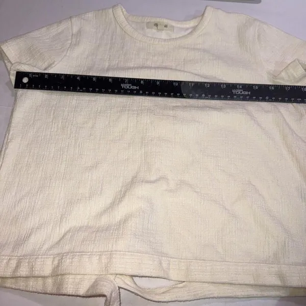 Madewell XS Cotton Blend Lightweight‎ Preppy Slash Tie Back Top - Image 8