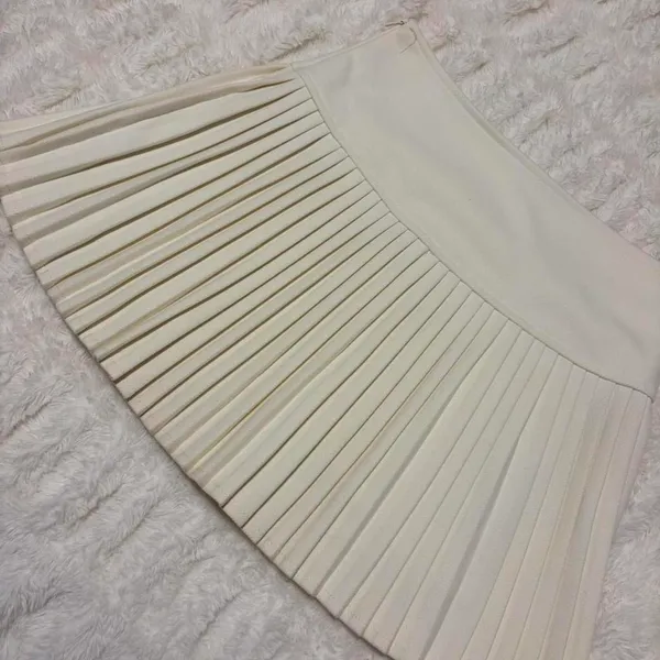 Cream pleated mini skirt Tan Size M - Image 2