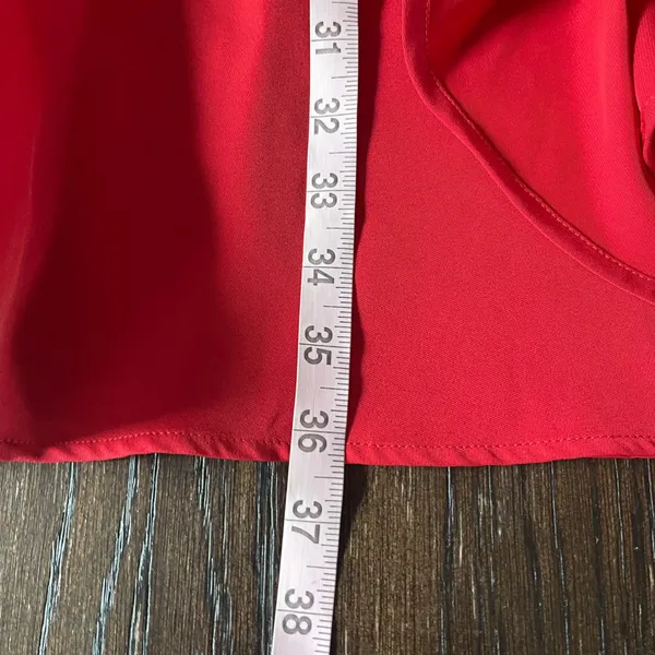 Unbranded High-Low Skirt Womens Medium Red‎ Romantic Flowy Tie Waist Side Slit - Image 7