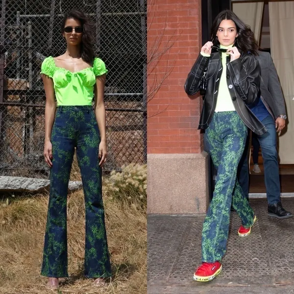 I.AM.GIA Pant Tali Denim Flare Animal Print High-Rise Green Tiger‎ XS EUC - Image 9