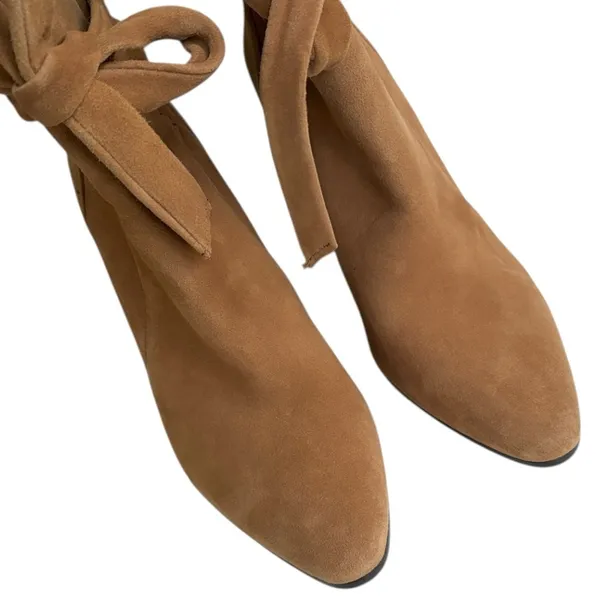 EUC Banana Republic Leather wheeled Split Shaft Boots Brown Size 8 - Image 4