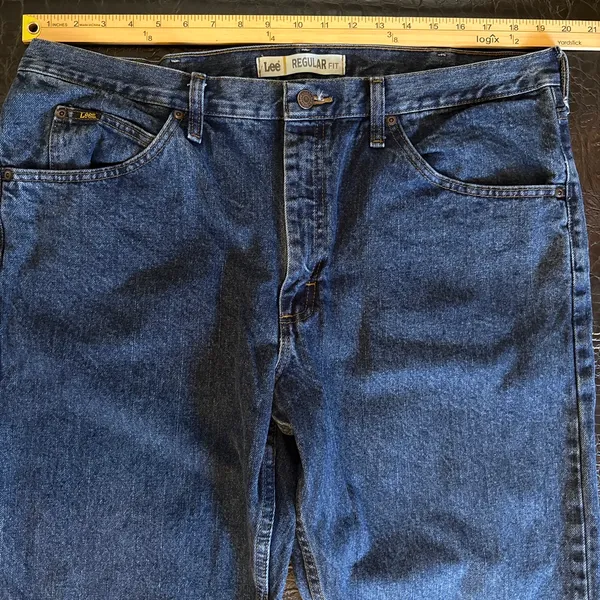 Lee Jeans Vintage 90s Mens 40x30 Dark Wash Regular Fit Straight Leg - Image 3