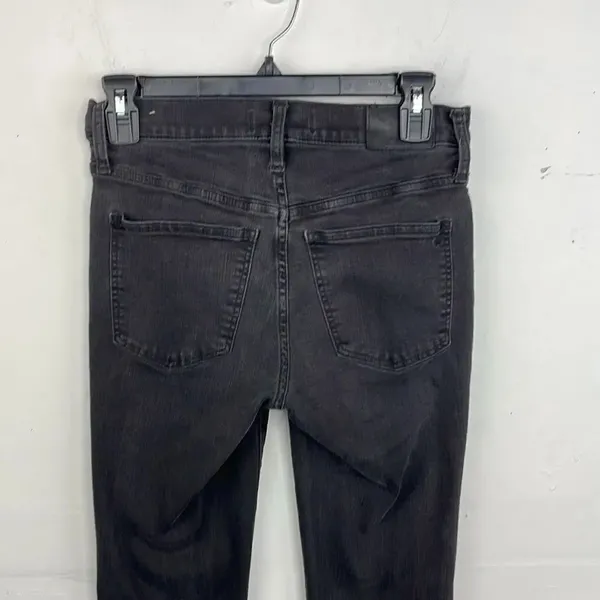Madewell 9” Mid Rise Black Women’s Jeans Button Fly raw hem waist 25” - Image 5
