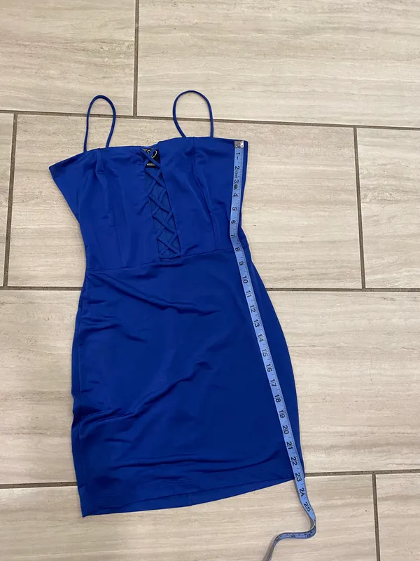Windsor Blue Bodycon Mini Dress - Image 8