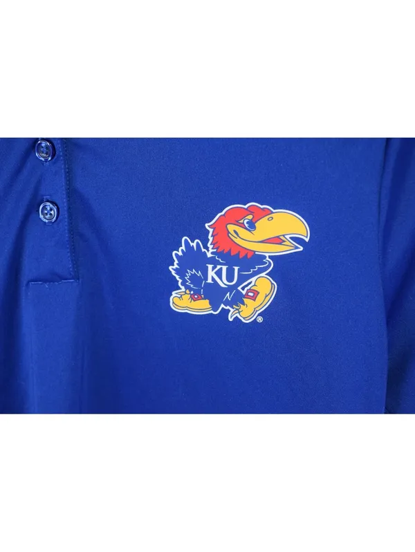 Adidas Kansas Jayhawks Polo Womens Medium Blue Red Contrast Collar Team Logo - Image 8