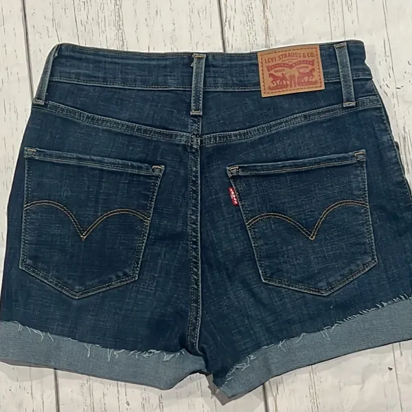 Levis 721 blue denim high rise shorts - Image 4