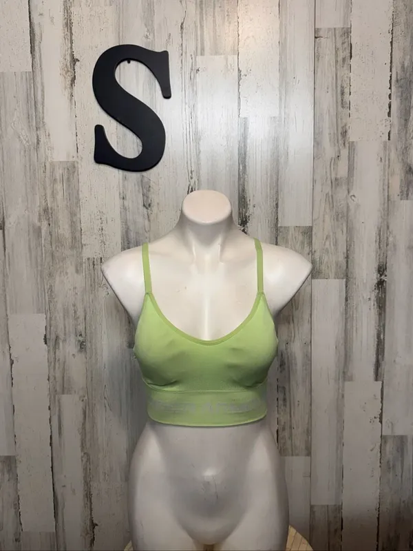 Under Armour Lime Green Seamless Strappy Back Sports Bra Womens Size Small Padde - Image 3