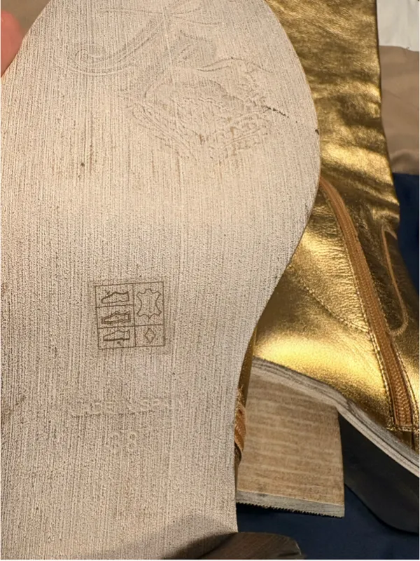 Free People Essential Tall Slouch Boots Metallic Gold Size 38 - Image 13