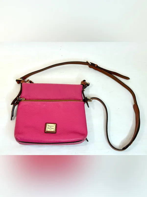 Dooney & Bourke Pebble Grain Crossbody in Bright Fuchsia Pink, Dust Bag Included - Image 2