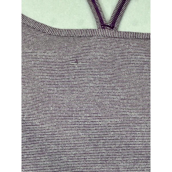Lululemon Purple Striped Built-In Bra Tank Top Size 8 Shelf Bra Athletic - Image 2