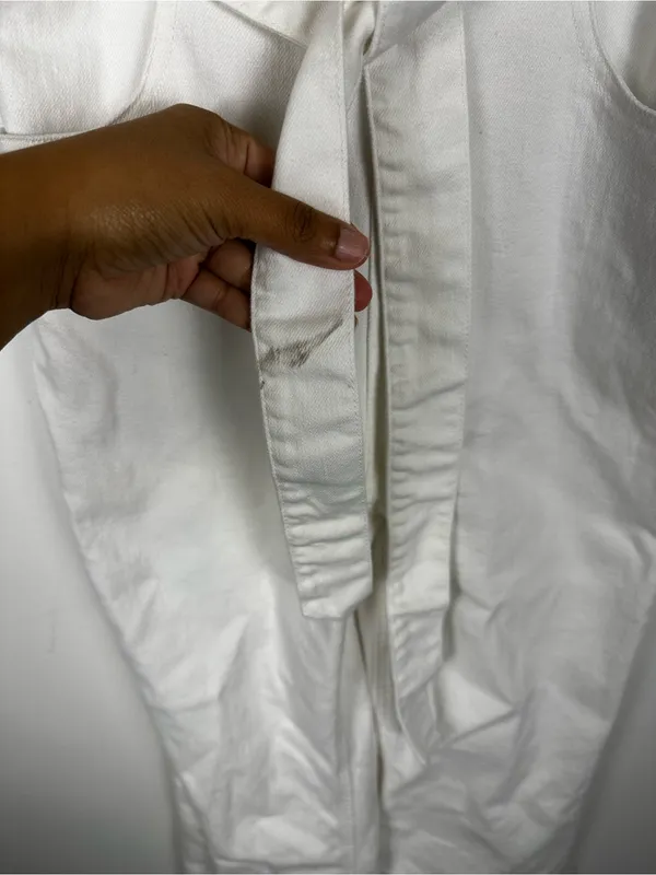 Alice + Olivia White Jean Belted Gorgeous Jumpsuit Women’s Sz 25 - Image 8