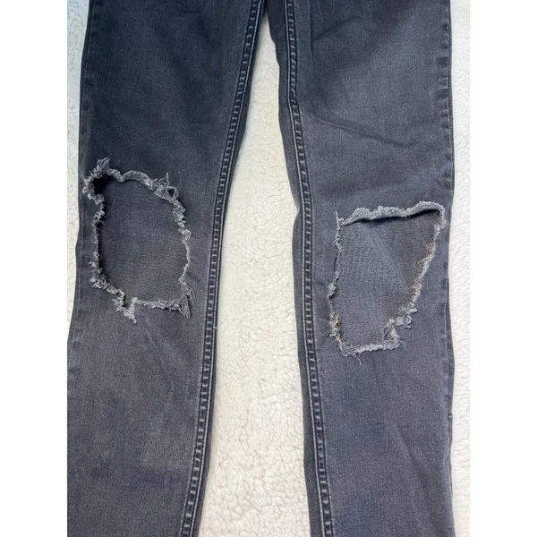Free People Black Distressed Denim Jeans | Size 26 - Image 2