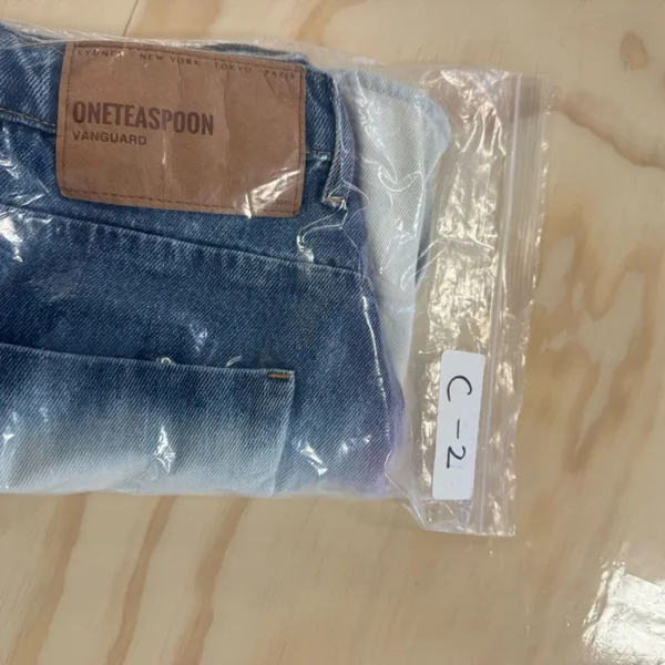 One‎ Teaspoon Dip Dye Denim Mini Skirt Blue White Mid Rise Size 25 - Image 15