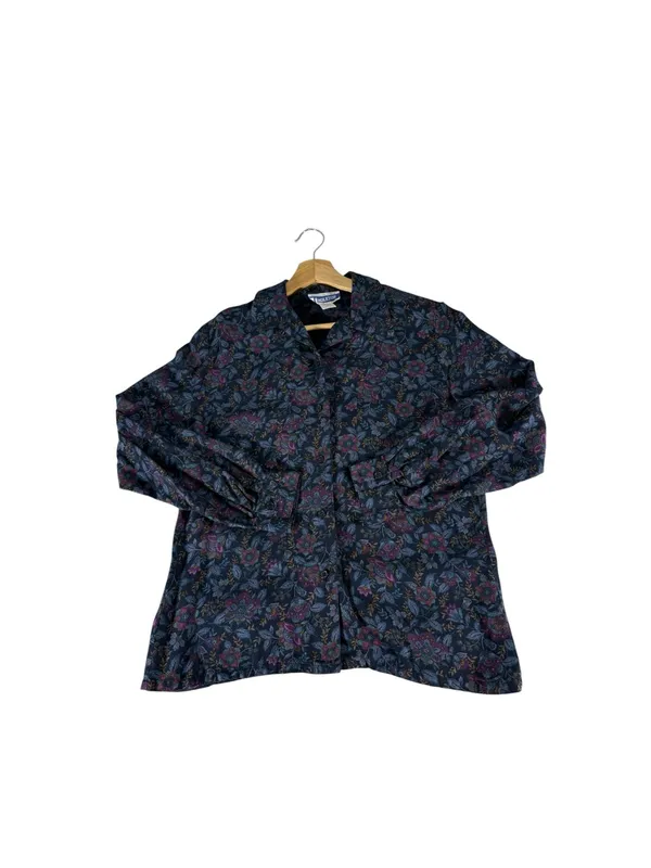 Vintage 90s Pendleton Womens 10 Floral Rayon Blouse Whimsigoth Button Down - Image 5