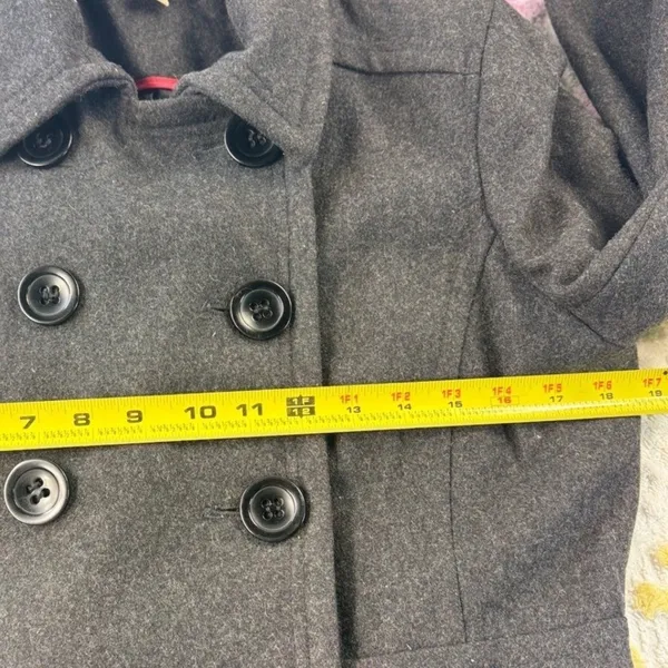 American Rag Co vtg Womens Double Breasted‎ Peacoat Gray Wool Blend Size Medium - Image 5