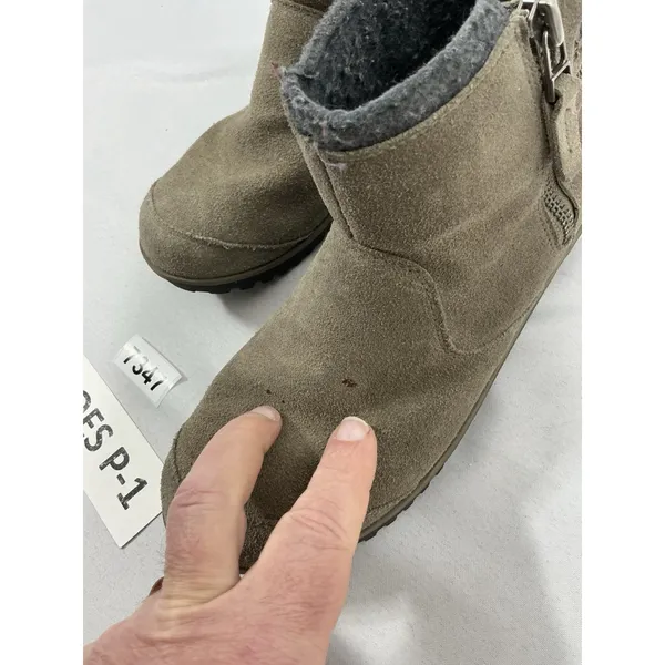 Womans Sorel Water Proof Ankle Boots 8.5 Taupe Side Zip Low Heel - Image 4