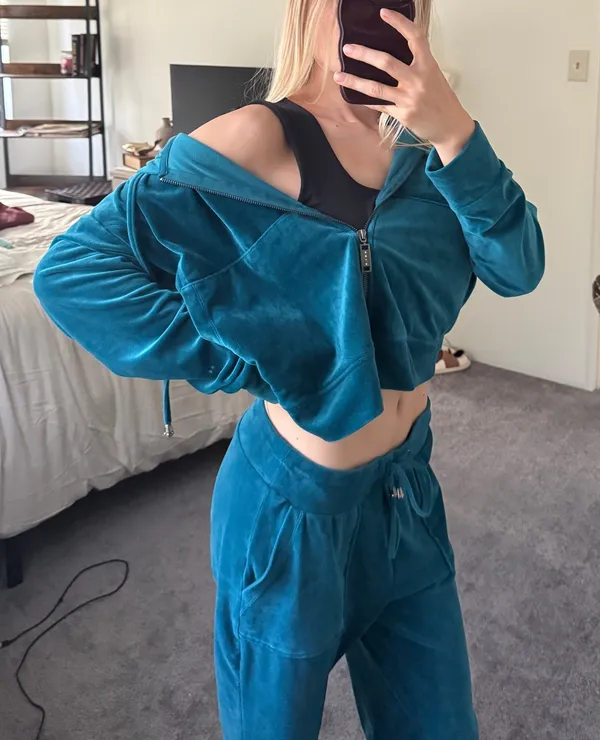 Cable & Gauge Velour Set Teal - Image 5