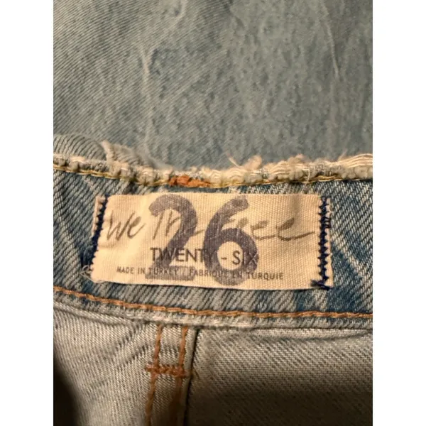 Free‎ People We The Free Grunge Patchwork Label Distressed Painted Denim Jeans - Image 4