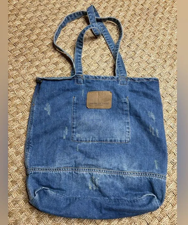 American Eagle Denim Tote Bag - Image 3
