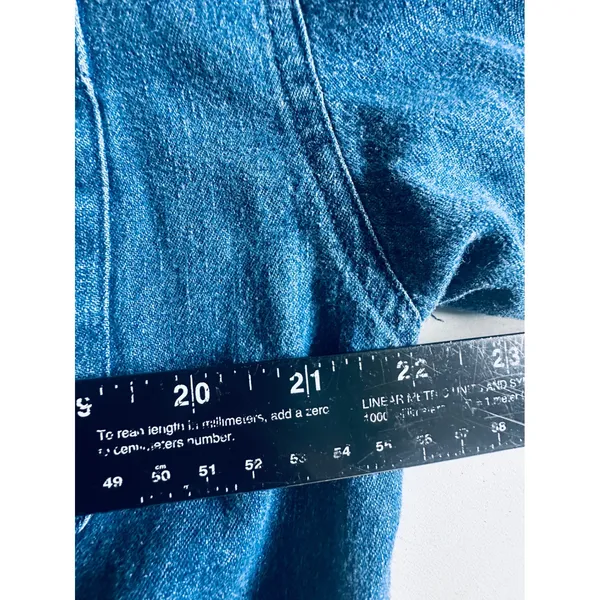 Vintage Eddie Bauer Denim Button Down Shirt Womens Medium Blue Cotton LS - Image 5