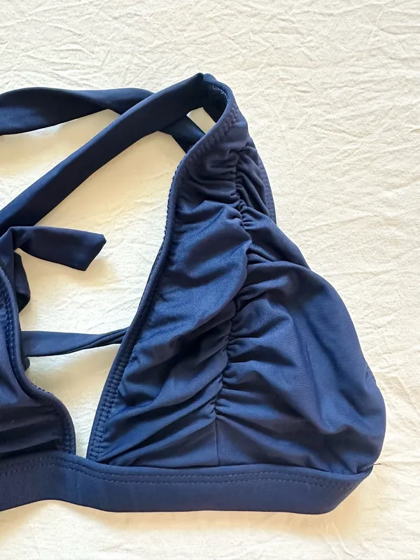 BECCA by Rebecca Virtue Navy Ruched Bikini - Image 3