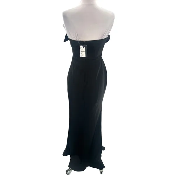 NWT NBD Luna Strapless Ruffled‎ Thigh Slit Gown in Black - Image 5