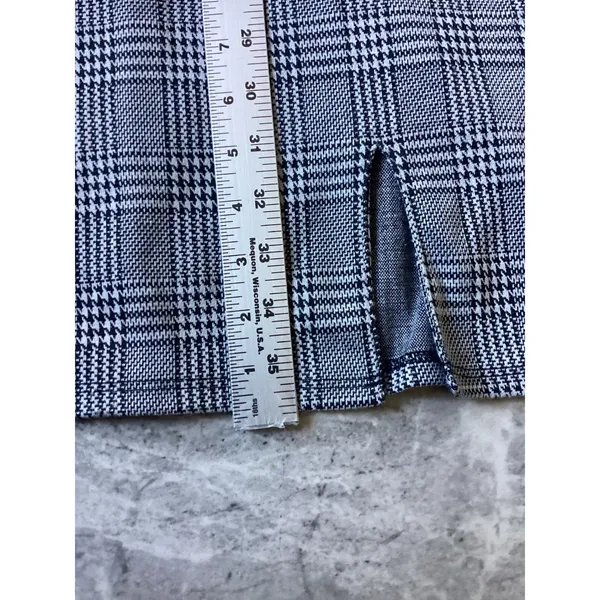 Just Polly New York Glen Plaid Bustier Mini Dress Black White Slit Sleeveless L - Image 3