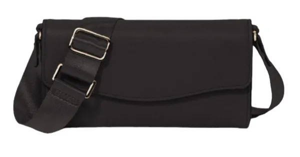 A New Day NWT- Black crossbody bag Faux Leather Adjustable crossbody strap Removable crossbody strap Magnetic closure Inside: zip pocket, credit card pocket and cell phone pocket Measures: 4.25x7.75x1.25 inches - Image 3
